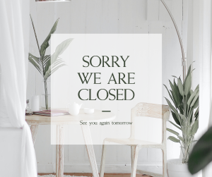 Sorry We Are Closed Facebook post