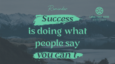 Success Motivational Quote Facebook event cover Image Preview