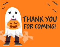 Trick or Treat Ghost Thank You Card Design
