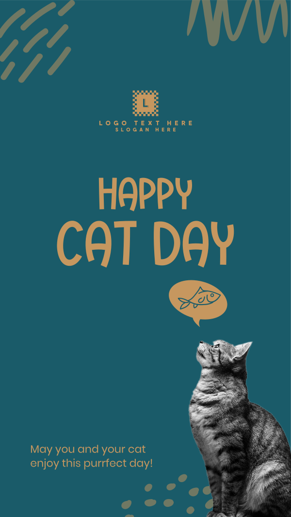 Simple Cat Day Facebook Story Design