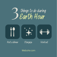 Earth Hour Activities Instagram Post Design