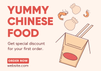 Asian Food Delivery Postcard Design
