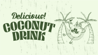 Coconut Drink Mascot Facebook Event Cover Image Preview