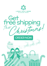 Contemporary Christmas Free Shipping Flyer Design