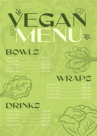 Trendy Vegan Restaurant Menu Design