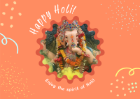 Happy Holi Festival Postcard Design