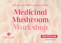 Minimal Medicinal Mushroom Workshop Postcard Image Preview