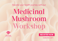 Minimal Medicinal Mushroom Workshop Postcard Image Preview