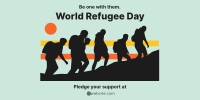 Refugee March Twitter Post Design