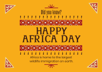 Decorative Africa Day Postcard Image Preview