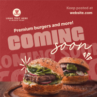 Burgers & More Coming Soon Instagram Post Preview