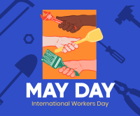 Hand in Hand on May Day Facebook Post Design