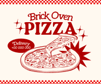 Retro Brick Oven Pizza Facebook post Image Preview