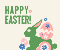 Floral Easter Bunny  Facebook Post Design