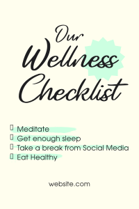 Wellness Checklist Pinterest Pin Design