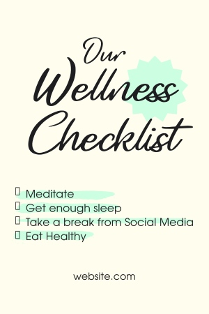 Wellness Checklist Pinterest Pin Image Preview
