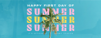 Summer Palm Tree Facebook cover Image Preview