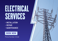 Electrician For Hire Postcard Design