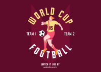 Football World Cup Tournament Postcard Design
