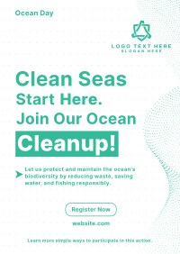 Ocean Day Clean Up Minimalist Flyer Image Preview