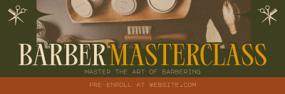 Retro Barber Masterclass Twitter header (cover) Image Preview