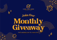 Monthly Giveaway Postcard Design