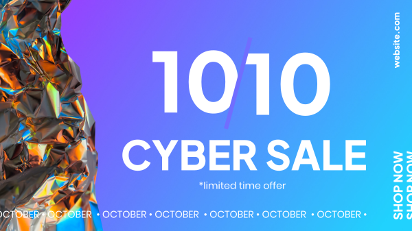 10.10 Cyber Sale Facebook Event Cover Design