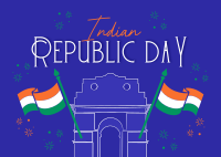 Festive Quirky Republic Day Postcard Design