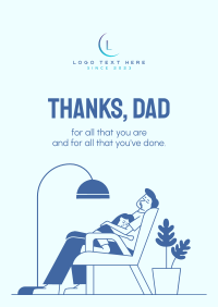 Daddy and Daughter Sleeping Poster Design