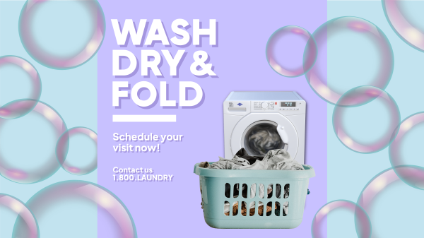 Wash Dry Fold Facebook Event Cover Design Image Preview