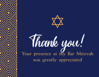 Bar Mitzvah Thank You Card Design