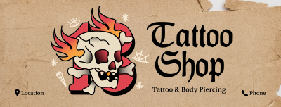 Traditional Skull Tattoo Facebook cover Image Preview