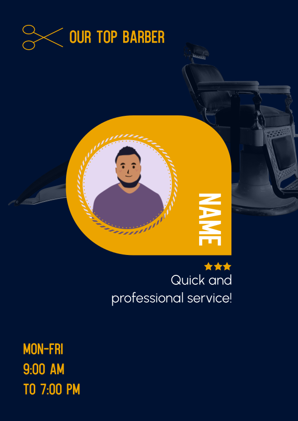 Top Barber Spotlight Poster Design Image Preview