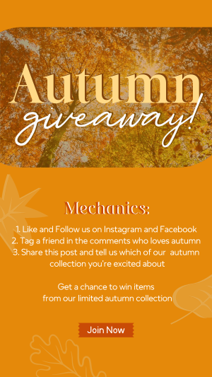 Autumn Leaves Giveaway Facebook story Image Preview