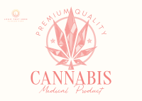 Abstract Cannabis Leaf Postcard Design