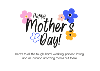 Mother's Day Colorful Flowers Postcard Design