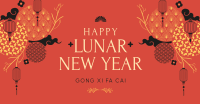 Beautiful Ornamental Lunar New Year Facebook Ad Design