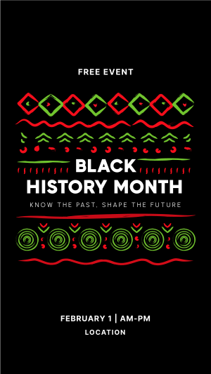 Black History Month Pattern Facebook story Image Preview