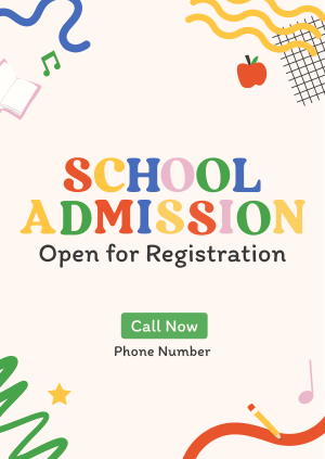 Fun Kids School Admission Poster Image Preview