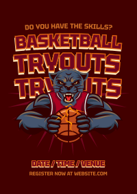 Basketball Tryout Poster Design