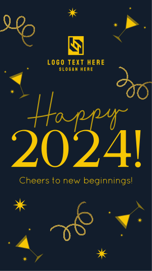 Quirky and Festive New Year Instagram story Image Preview