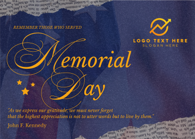 Rustic Memorial Day Postcard Image Preview