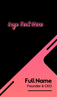Pink Gradient Glow Business Card Design