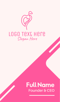 Pink Flamingo Heart Business Card Design