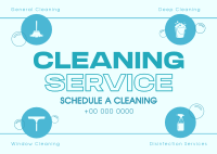 Minimalist Cleaning Services Postcard Design