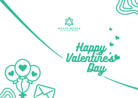 Simple Valentines Greeting Postcard Image Preview