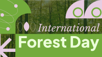 Geometric Shapes Forest Day Facebook Event Cover Design