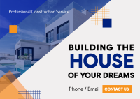 Building Home Construction Postcard Design