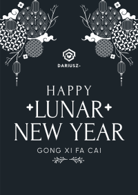 Beautiful Ornamental Lunar New Year Poster Design