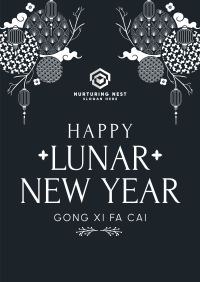 Beautiful Ornamental Lunar New Year Poster Image Preview